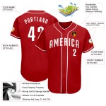 Maillot de baseball blanc authentique personnalisé rouge Maillot de baseball blanc authentique personnalisé rouge