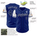 Maillot Royal Baseball bleu marine et blanc personnalisé, ton authentique Maillot Royal Baseball bleu marine et blanc personnalisé, ton authentique