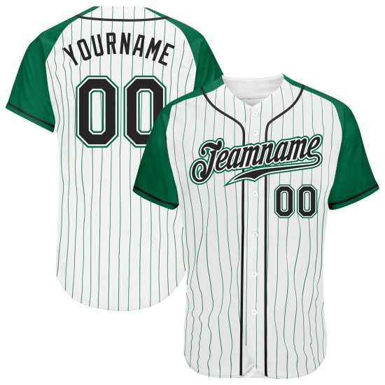 Manches Baseball Vert Vert Blanc Rayures Jersey Noir-Kelly Raglan Kelly Authentique Personnalisé Manches Baseball Vert Vert Blanc Rayures Jersey Noir-Kelly Raglan Kelly Authentique Personnalisé