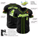 Maillot de baseball personnalisé vert-blanc noir fluo authentique Maillot de baseball personnalisé vert-blanc noir fluo authentique