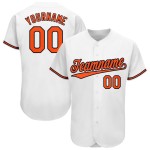 Maillot de baseball blanc personnalisé orange-noir Maillot de baseball blanc personnalisé orange-noir