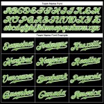 Maillot de baseball personnalisé authentique à rayures fines, blanc fluo, noir, vert et blanc Maillot de baseball personnalisé authentique à rayures fines, blanc fluo, noir, vert et blanc