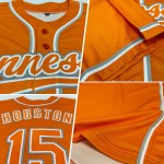 Maillot de baseball blanc-gris Bay Orange authentique personnalisé Maillot de baseball blanc-gris Bay Orange authentique personnalisé