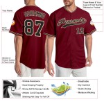 Maillot de baseball authentique Black-City Crimson Custom Cream Maillot de baseball authentique Black-City Crimson Custom Cream
