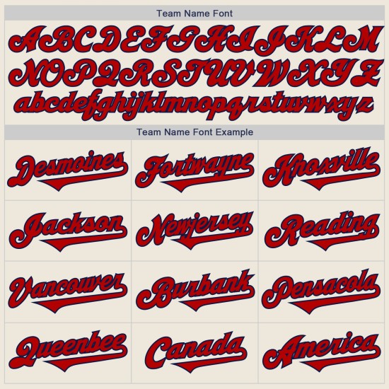 Maillot de baseball personnalisé crème authentique rouge-bleu marine deux Maillot de baseball personnalisé crème authentique rouge-bleu marine deux