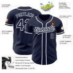 Maillot de baseball personnalisé authentique bleu marine-gris Maillot de baseball personnalisé authentique bleu marine-gris