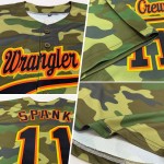 Maillot de baseball authentique « Hommage au service » personnalisé camouflage noir-orange Maillot de baseball authentique « Hommage au service » personnalisé camouflage noir-orange