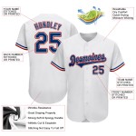 Maillot de baseball personnalisé authentique blanc royal-rouge Maillot de baseball personnalisé authentique blanc royal-rouge