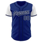 Maillot Royal Baseball bleu marine et blanc personnalisé, ton authentique Maillot Royal Baseball bleu marine et blanc personnalisé, ton authentique