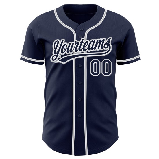 Maillot de baseball personnalisé authentique bleu marine-gris Maillot de baseball personnalisé authentique bleu marine-gris