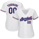 Maillot de baseball personnalisé authentique blanc royal-rouge Maillot de baseball personnalisé authentique blanc royal-rouge