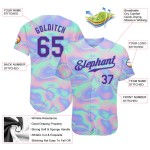 Maillot de baseball personnalisé Vaporwave abstrait, motif holographique 3D tendance, style authentique Maillot de baseball personnalisé Vaporwave abstrait, motif holographique 3D tendance, style authentique
