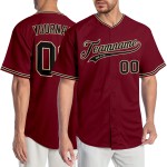 Maillot de baseball authentique Black-City Crimson Custom Cream Maillot de baseball authentique Black-City Crimson Custom Cream