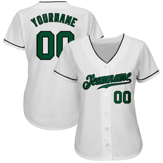 Maillot de baseball personnalisé Kelly Green-Noir Blanc Authentique Maillot de baseball personnalisé Kelly Green-Noir Blanc Authentique