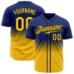 Maillot de baseball Royal Fashion Fade personnalisé authentique jaune-noir Maillot de baseball Royal Fashion Fade personnalisé authentique jaune-noir