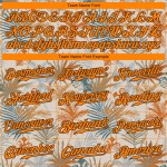Maillot de baseball personnalisé avec motif palmier orange-marron 3D Hawaii Bay Cream Maillot de baseball personnalisé avec motif palmier orange-marron 3D Hawaii Bay Cream