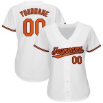 Maillot de baseball blanc personnalisé orange-noir Maillot de baseball blanc personnalisé orange-noir