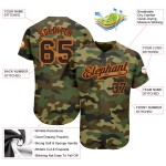 Maillot de baseball authentique « Hommage au service » personnalisé camouflage noir-orange Maillot de baseball authentique « Hommage au service » personnalisé camouflage noir-orange