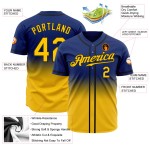 Maillot de baseball Royal Fashion Fade personnalisé authentique jaune-noir Maillot de baseball Royal Fashion Fade personnalisé authentique jaune-noir