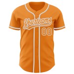 Maillot de baseball blanc-gris Bay Orange authentique personnalisé Maillot de baseball blanc-gris Bay Orange authentique personnalisé