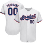 Maillot de baseball personnalisé authentique blanc royal-rouge Maillot de baseball personnalisé authentique blanc royal-rouge
