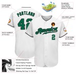 Maillot de baseball personnalisé Kelly Green-Noir Blanc Authentique Maillot de baseball personnalisé Kelly Green-Noir Blanc Authentique