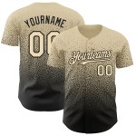 Maillot de baseball noir authentique, crème tendance, dégradé personnalisé Maillot de baseball noir authentique, crème tendance, dégradé personnalisé
