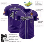 Maillot de baseball violet authentique noir et blanc Maillot de baseball violet authentique noir et blanc