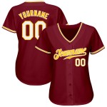 Maillot de baseball personnalisé authentique blanc-or cramoisi Maillot de baseball personnalisé authentique blanc-or cramoisi