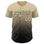 Maillot de baseball noir authentique, crème tendance, dégradé personnalisé Maillot de baseball noir authentique, crème tendance, dégradé personnalisé
