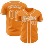 Maillot de baseball blanc-gris Bay Orange authentique personnalisé Maillot de baseball blanc-gris Bay Orange authentique personnalisé