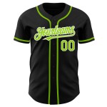 Maillot de baseball personnalisé vert-blanc noir fluo authentique Maillot de baseball personnalisé vert-blanc noir fluo authentique