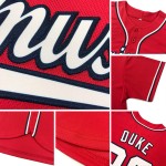 Maillot de baseball rouge personnalisé authentique bleu marine-blanc Maillot de baseball rouge personnalisé authentique bleu marine-blanc