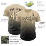 Maillot de baseball noir authentique, crème tendance, dégradé personnalisé Maillot de baseball noir authentique, crème tendance, dégradé personnalisé